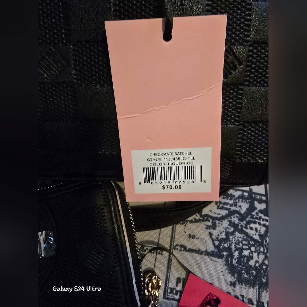 Juicy By Juicy Couture Checkmate Satchel & matching zip around wallet NWT. 2 Set - Picture 10 of 16